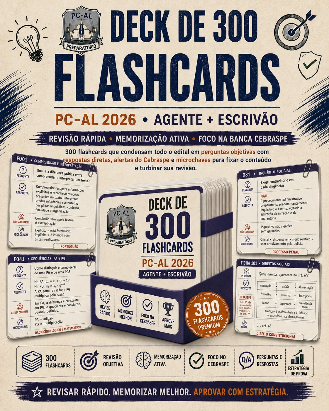 Deck de 300 Flashcards PC-AL 2026