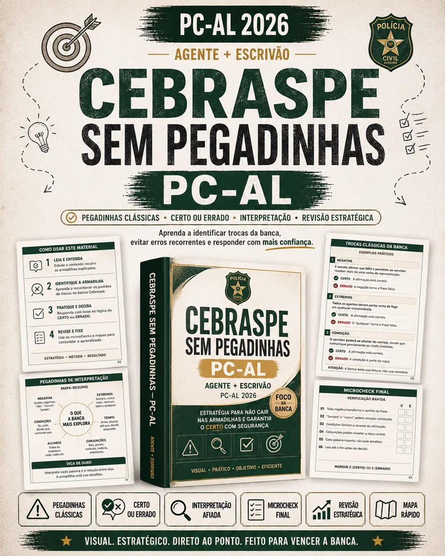Cebraspe sem Pegadinhas PC-AL 2026