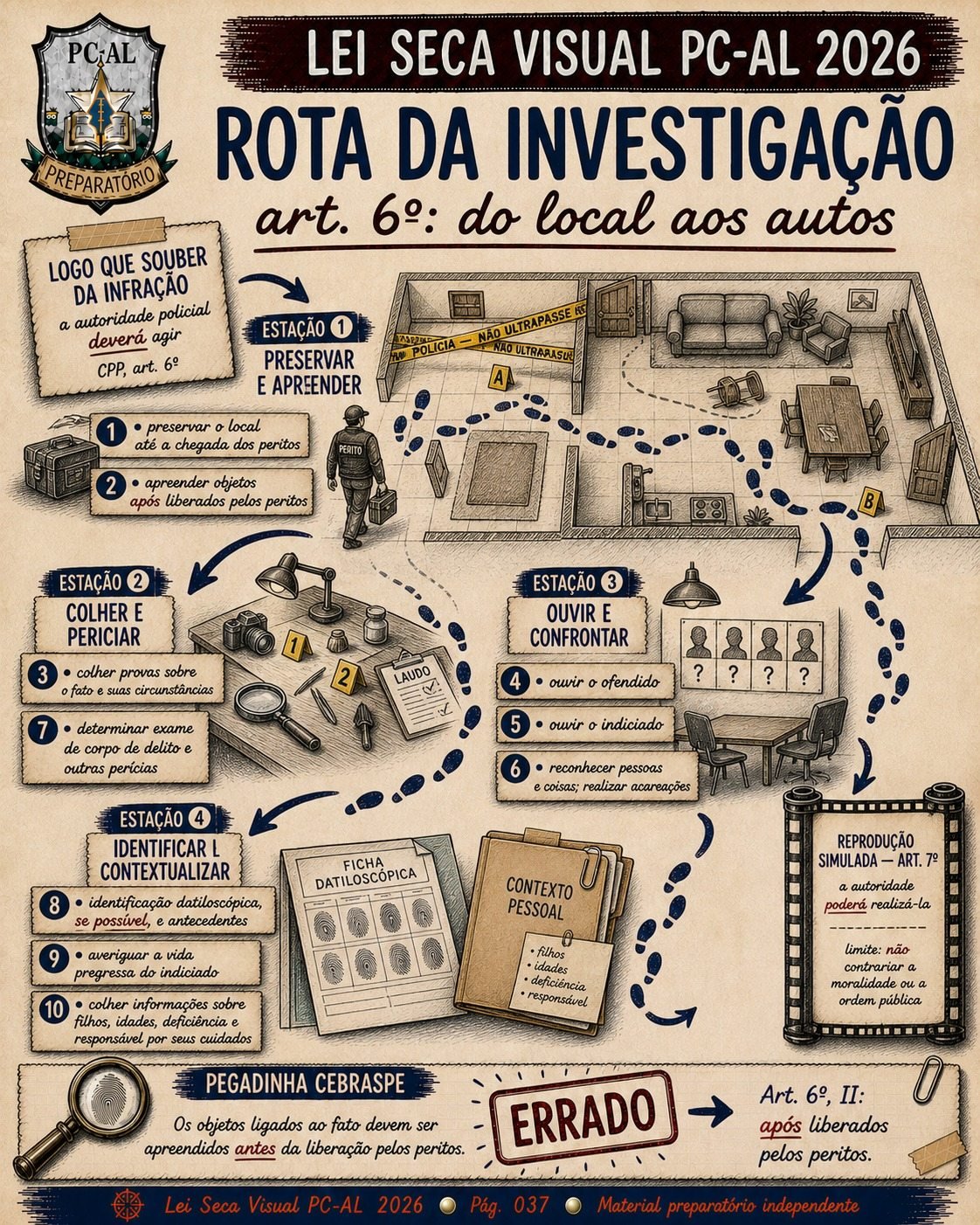 Rota visual da investigação policial